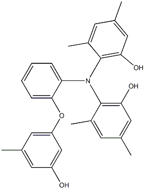 N,N-Bis(6-hydroxy-2,4-dimethylphenyl)-2-(3-hydroxy-5-methylphenoxy)benzenamine 구조식 이미지