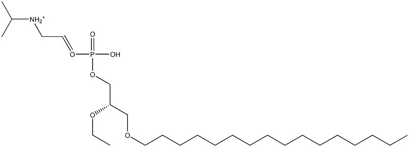 2-[[(S)-2-Ethoxy-3-hexadecyloxypropoxy]phosphonyloxy]-N-isopropylethanaminium 구조식 이미지