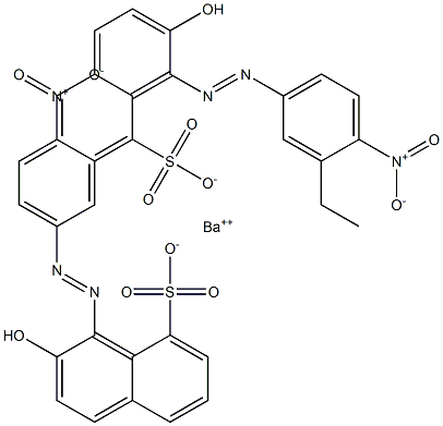 Bis[1-[(3-ethyl-4-nitrophenyl)azo]-2-hydroxy-8-naphthalenesulfonic acid]barium salt 구조식 이미지