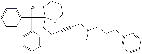 Diphenyl[2-[5-[N-methyl-N-(3-phenylpropyl)amino]-3-pentynyl]-1,3-dithian-2-yl]methanol 구조식 이미지