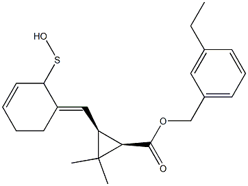 (1R,3S)-2,2-Dimethyl-3-[[(3E)-2,3,4,5-tetrahydro-2-oxothiophen]-3-ylidenemethyl]cyclopropane-1-carboxylic acid-3-ethylbenzyl ester Structure