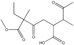 2-Ethyl-2-methyl-5-(1-acetylethyl)-3-oxoadipic acid hydrogen 1-methyl ester 구조식 이미지