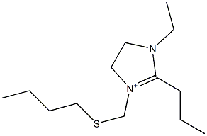 1-Ethyl-2-propyl-3-[(butylthio)methyl]-4,5-dihydro-1H-imidazol-3-ium 구조식 이미지