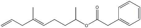 Phenylacetic acid 1,5-dimethyl-4,7-octadienyl ester Structure