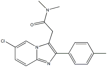 N,N-Dimethyl-2-(4-methylphenyl)-6-chloroimidazo[1,2-a]pyridine-3-acetamide 구조식 이미지