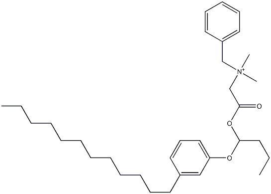 N,N-Dimethyl-N-benzyl-N-[[[1-(3-dodecylphenyloxy)butyl]oxycarbonyl]methyl]aminium Structure