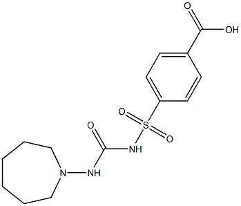 1-[(Hexahydro-1H-azepin)-1-yl]-3-[(4-carboxyphenyl)sulfonyl]urea 구조식 이미지