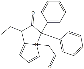 1-Ethyl-4-(2-oxoethyl)-3,3-diphenyl-2-pyrrolizinone Structure