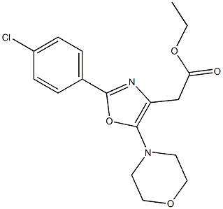 2-(4-Chlorophenyl)-5-morpholinooxazole-4-acetic acid ethyl ester 구조식 이미지