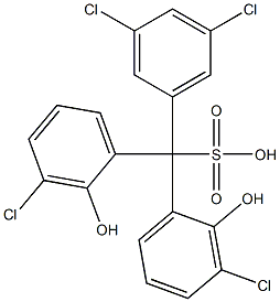 (3,5-Dichlorophenyl)bis(3-chloro-2-hydroxyphenyl)methanesulfonic acid 구조식 이미지