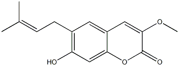 3-Methoxy-6-(3-methyl-2-butenyl)-7-hydroxy-2H-1-benzopyran-2-one 구조식 이미지