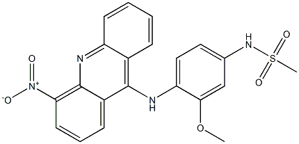 N-[3-Methoxy-4-[(4-nitro-9-acridinyl)amino]phenyl]methanesulfonamide 구조식 이미지