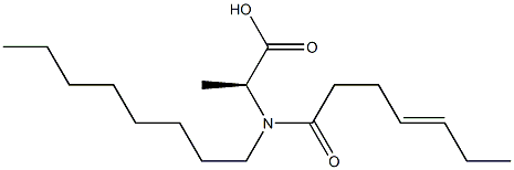 N-(4-Heptenoyl)-N-octylalanine Structure