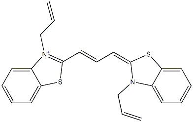3-(2-Propenyl)-2-[3-[3-(2-propenyl)benzothiazol-2(3H)-ylidene]-1-propenyl]benzothiazol-3-ium 구조식 이미지
