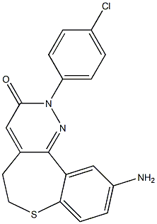 10-Amino-2-(4-chlorophenyl)-5,6-dihydro[1]benzothiepino[5,4-c]pyridazin-3(2H)-one 구조식 이미지