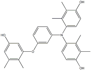 N,N-Bis(4-hydroxy-2,3-dimethylphenyl)-3-(5-hydroxy-2,3-dimethylphenoxy)benzenamine 구조식 이미지