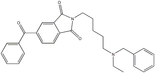 N-[5-(Ethylbenzylamino)pentyl]-5-(benzoyl)phthalimide 구조식 이미지