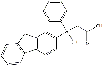 (S)-3-Hydroxy-3-(3-methylphenyl)-3-(9H-fluoren-2-yl)propanoic acid 구조식 이미지