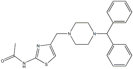 4-[(4-Diphenylmethyl-1-piperazinyl)methyl]-N-acetyl-2-thiazolamine Structure