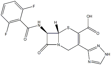 (7R)-7-[(2,6-Difluorobenzoyl)amino]-3-(1H-1,2,4-triazol-3-yl)cepham-3-ene-4-carboxylic acid 구조식 이미지