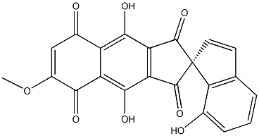 (2R)-4,7',9-Trihydroxy-6-methoxyspiro[2H-benz[f]indene-2,1'-[1H]indene]-1,3,5,8-tetrone Structure