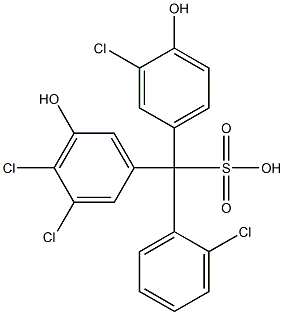 (2-Chlorophenyl)(3-chloro-4-hydroxyphenyl)(3,4-dichloro-5-hydroxyphenyl)methanesulfonic acid Structure