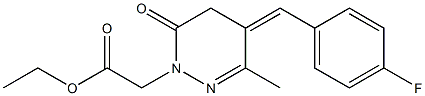 6-Methyl-5-(4-fluorobenzylidene)-3-oxo-2,3,4,5-tetrahydropyridazine-2-acetic acid ethyl ester Structure