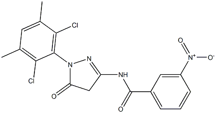 1-(2,6-Dichloro-3,5-dimethylphenyl)-3-(3-nitrobenzoylamino)-5(4H)-pyrazolone 구조식 이미지