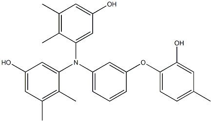 N,N-Bis(5-hydroxy-2,3-dimethylphenyl)-3-(2-hydroxy-4-methylphenoxy)benzenamine 구조식 이미지