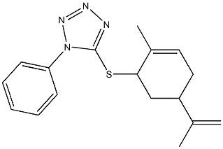 5-(5-Isopropenyl-2-methyl-2-cyclohexenylthio)-1-phenyl-1H-tetrazole 구조식 이미지