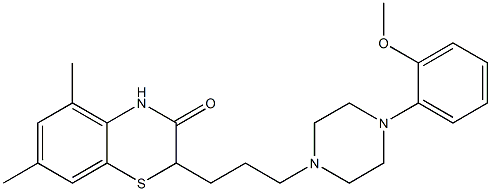 2-[3-[4-(2-Methoxyphenyl)piperazin-1-yl]propyl]-5,7-dimethyl-2H-1,4-benzothiazin-3(4H)-one 구조식 이미지