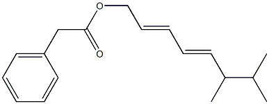 Phenylacetic acid 6,7-dimethyl-2,4-octadienyl ester 구조식 이미지