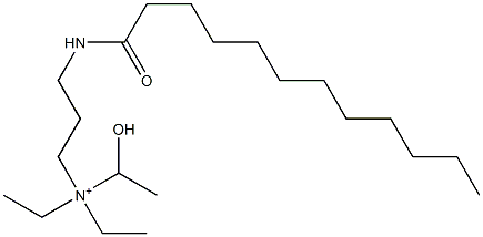 N-[3-(Lauroylamino)propyl]-N,N-diethyl-N-(1-hydroxyethyl)aminium 구조식 이미지