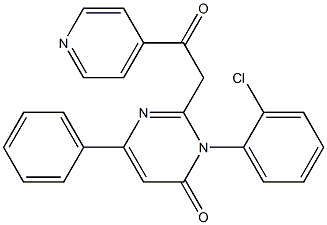 2-[2-Oxo-2-(4-pyridyl)ethyl]-3-(2-chlorophenyl)-6-phenylpyrimidin-4(3H)-one 구조식 이미지