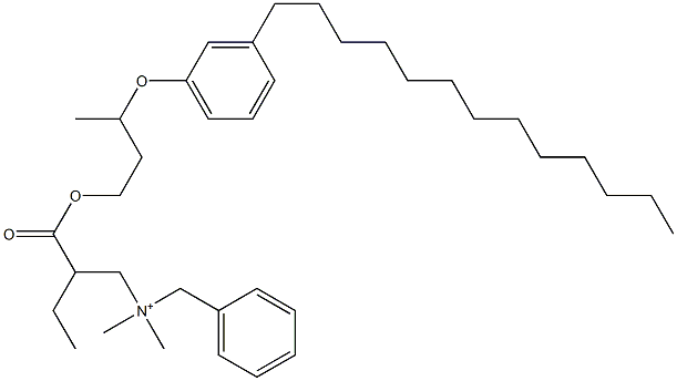 N,N-Dimethyl-N-benzyl-N-[2-[[3-(3-tridecylphenyloxy)butyl]oxycarbonyl]butyl]aminium 구조식 이미지