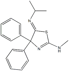 2-(Methylamino)-5-(isopropylimino)-4,4-diphenyl-2-thiazoline 구조식 이미지