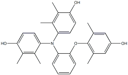 N,N-Bis(4-hydroxy-2,3-dimethylphenyl)-2-(4-hydroxy-2,6-dimethylphenoxy)benzenamine 구조식 이미지