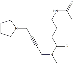 N-Methyl-N-[4-(1-pyrrolidinyl)-2-butynyl]-4-(acetylamino)butanamide 구조식 이미지