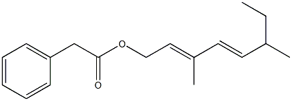 Phenylacetic acid 3,6-dimethyl-2,4-octadienyl ester Structure