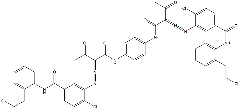 3,3'-[1,4-Phenylenebis[iminocarbonyl(acetylmethylene)azo]]bis[N-[2-(2-chloroethyl)phenyl]-4-chlorobenzamide] 구조식 이미지