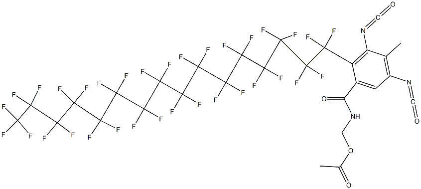 N-(Acetyloxymethyl)-2-(tritriacontafluorohexadecyl)-3,5-diisocyanato-4-methylbenzamide Structure