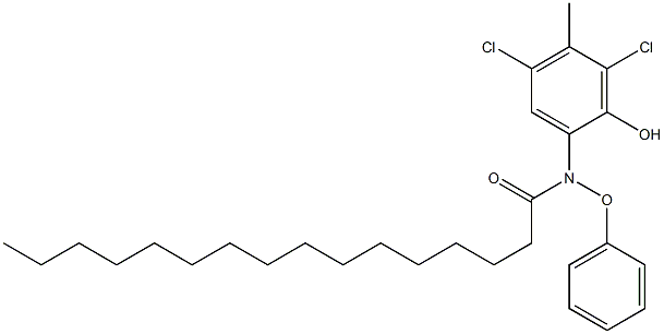 2-(2-Tetradecylphenoxyacetylamino)-4,6-dichloro-5-methylphenol 구조식 이미지