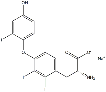 (R)-2-Amino-3-[4-(4-hydroxy-2-iodophenoxy)-2,3-diiodophenyl]propanoic acid sodium salt 구조식 이미지