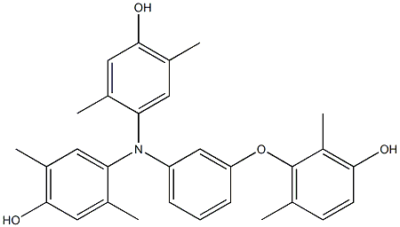 N,N-Bis(4-hydroxy-2,5-dimethylphenyl)-3-(3-hydroxy-2,6-dimethylphenoxy)benzenamine 구조식 이미지