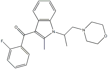 3-(2-Fluorobenzoyl)-2-methyl-1-[1-methyl-2-morpholinoethyl]-1H-indole 구조식 이미지