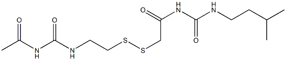 1-Acetyl-3-[2-[[(3-isopentylureido)carbonylmethyl]dithio]ethyl]urea Structure