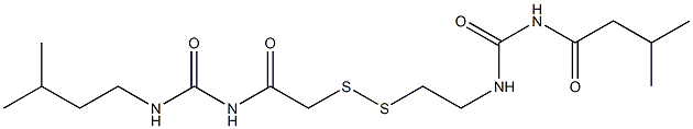 1-(3-Methylbutyryl)-3-[2-[[(3-isopentylureido)carbonylmethyl]dithio]ethyl]urea 구조식 이미지