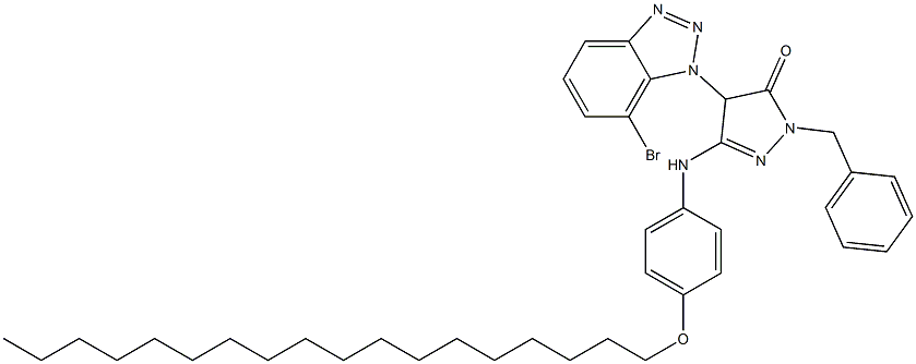 1-Benzyl-4-(7-bromo-1H-benzotriazol-1-yl)-3-[4-(octadecyloxy)anilino]-5(4H)-pyrazolone Structure