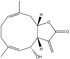 (3aR,4R,5E,9E,11aS)-4-Hydroxy-3a,4,7,8,11,11a-hexahydro-6,10-dimethyl-3-methylenecyclodeca[b]furan-2(3H)-one Structure