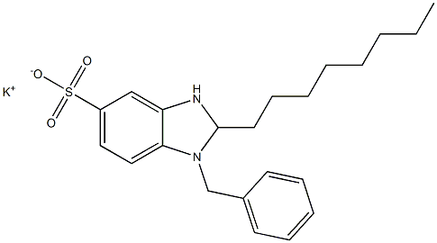 1-Benzyl-2,3-dihydro-2-octyl-1H-benzimidazole-5-sulfonic acid potassium salt 구조식 이미지